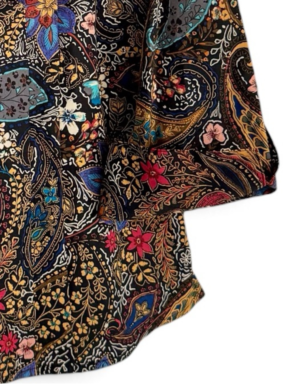 NWT Gold Label Investments Size 14P Multi-Colored Non-Iron Paisley Blouse - Picture 4 of 7